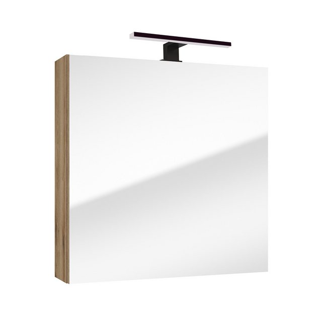 Lomadox Spiegelschrank RIVA-107 60 cm in Eiche, Tür beidseitig montierbar, günstig online kaufen