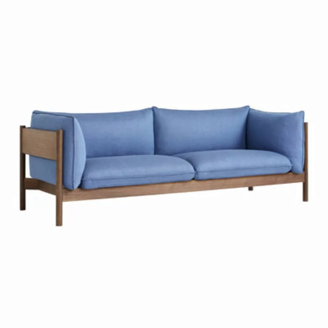 Sofa Arbour Eco textil blau / 3-Sitzer - L 220 cm / Stoff & Holz - Hay - Bl günstig online kaufen
