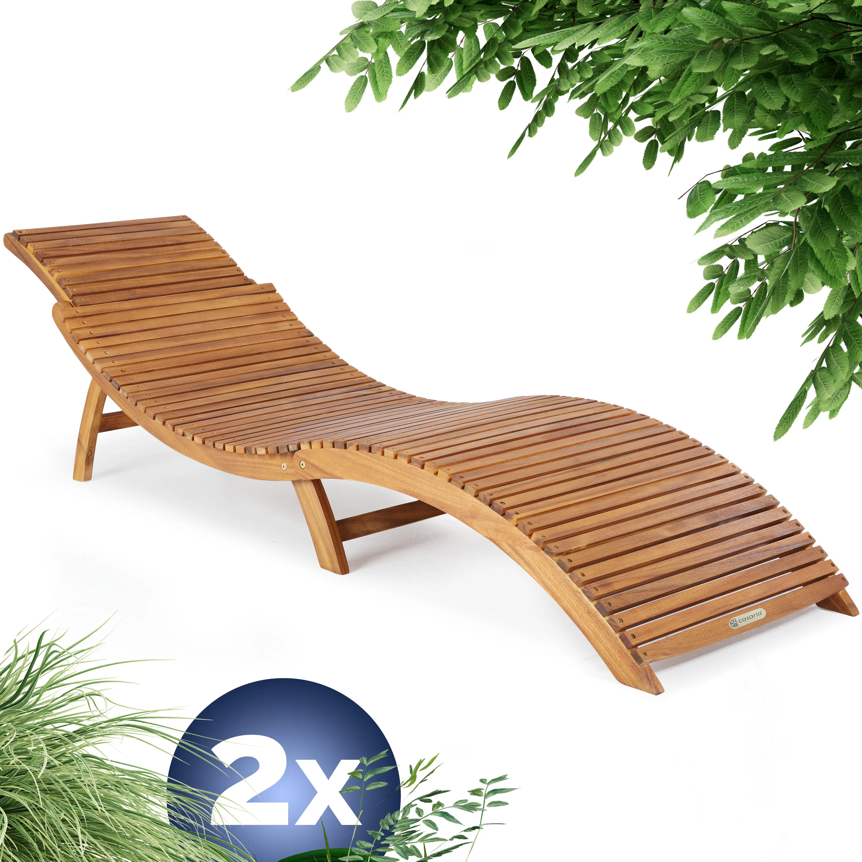 Casaria Gartenliege Braun, Holz Gartenliege FSC®-zertifiziert günstig online kaufen