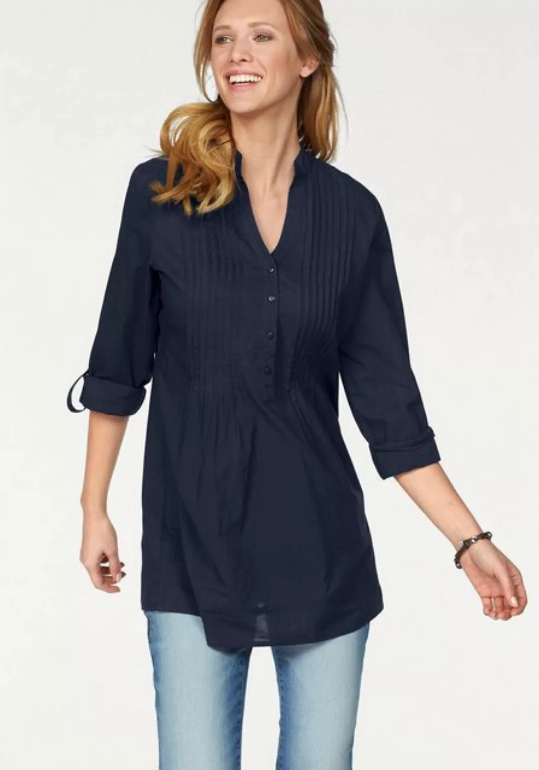 Aniston CASUAL Longbluse, mit dekorativer Biesenverarbeitung günstig online kaufen