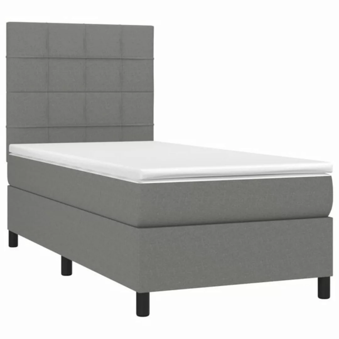 vidaXL Bett Boxspringbett mit Matratze Dunkelgrau 80x200 cm Stoff günstig online kaufen