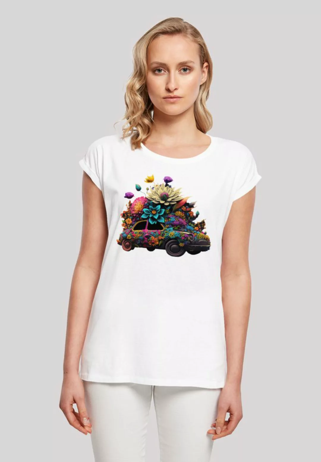 F4NT4STIC T-Shirt Blumen Auto Tee Print günstig online kaufen