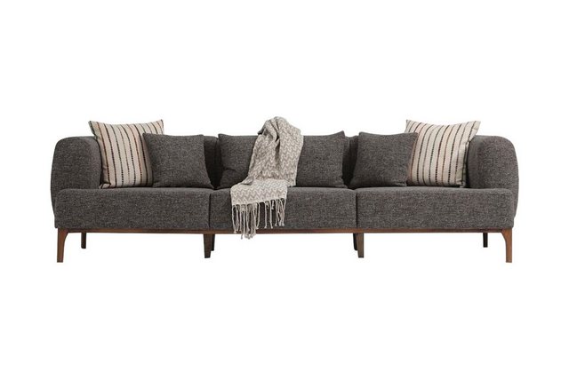 JVmoebel 3-Sitzer Dreisitzer Sofa 3 Sitzer Sofas Grau Stoff Wohnzimmer Luxu günstig online kaufen