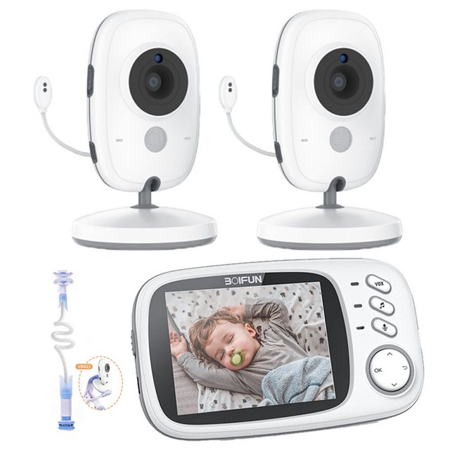 Boifun Babyphone Babyphone mit 2 kameras 3.2” Digital LCD Bildschirm mit Ha günstig online kaufen