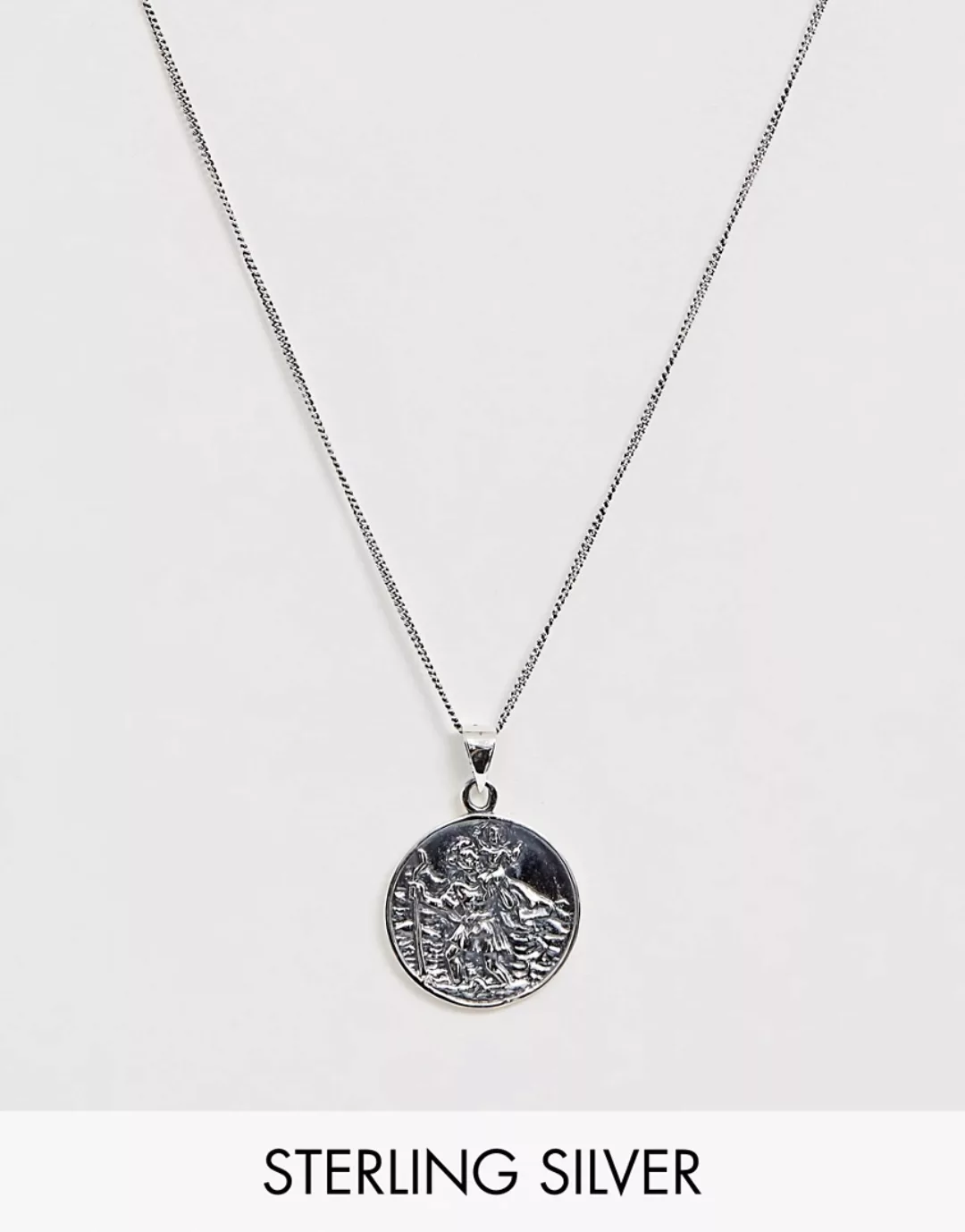 ASOS DESIGN – Halskette aus Sterlingsilber mit St. Christopherus-Anhänger günstig online kaufen