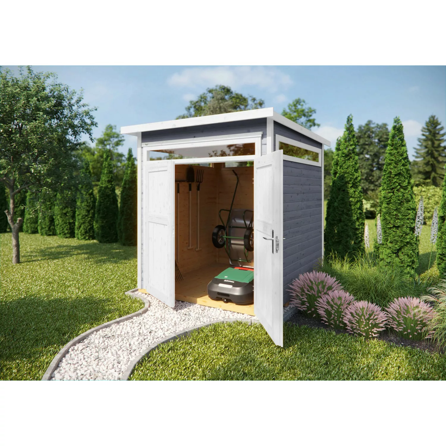 Weka Holz-Gartenhaus Gartenhaus 265 Flachdach Lasiert 161 cm günstig online kaufen
