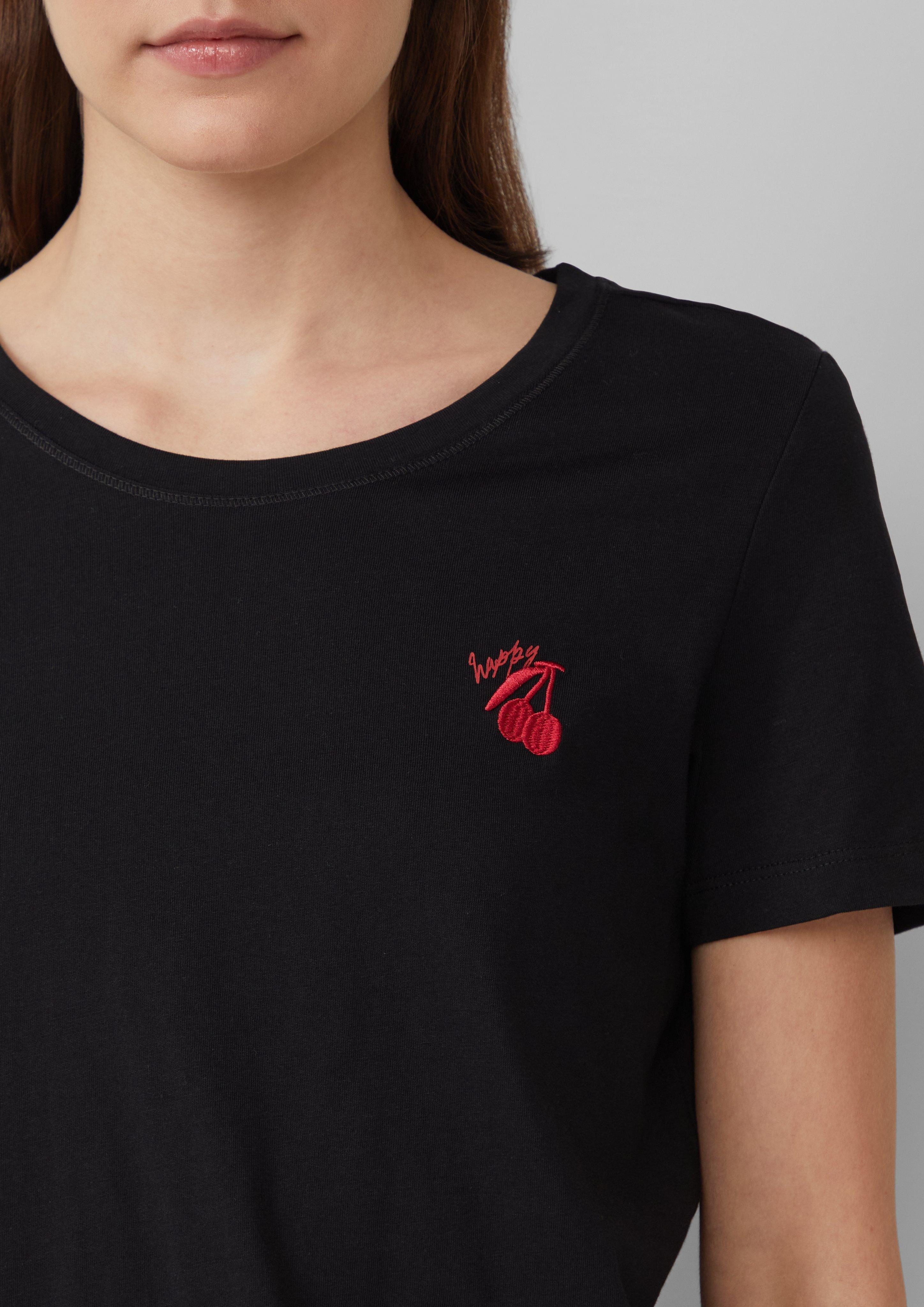 s.Oliver Kurzarmshirt Jersey-T-Shirt mit Stickerei Artwork günstig online kaufen