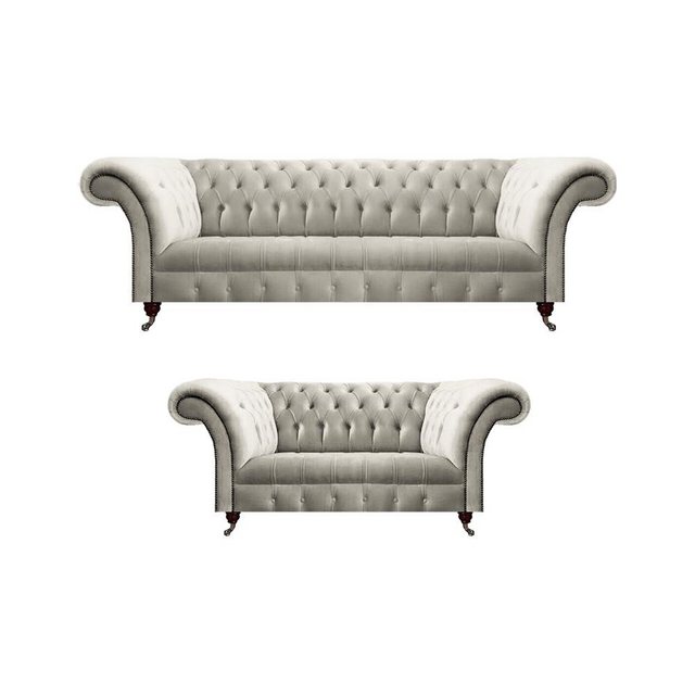 Xlmoebel Sofa Chesterfield Luxus Design Set mit 2 Sofas für das Wohnzimmer, günstig online kaufen