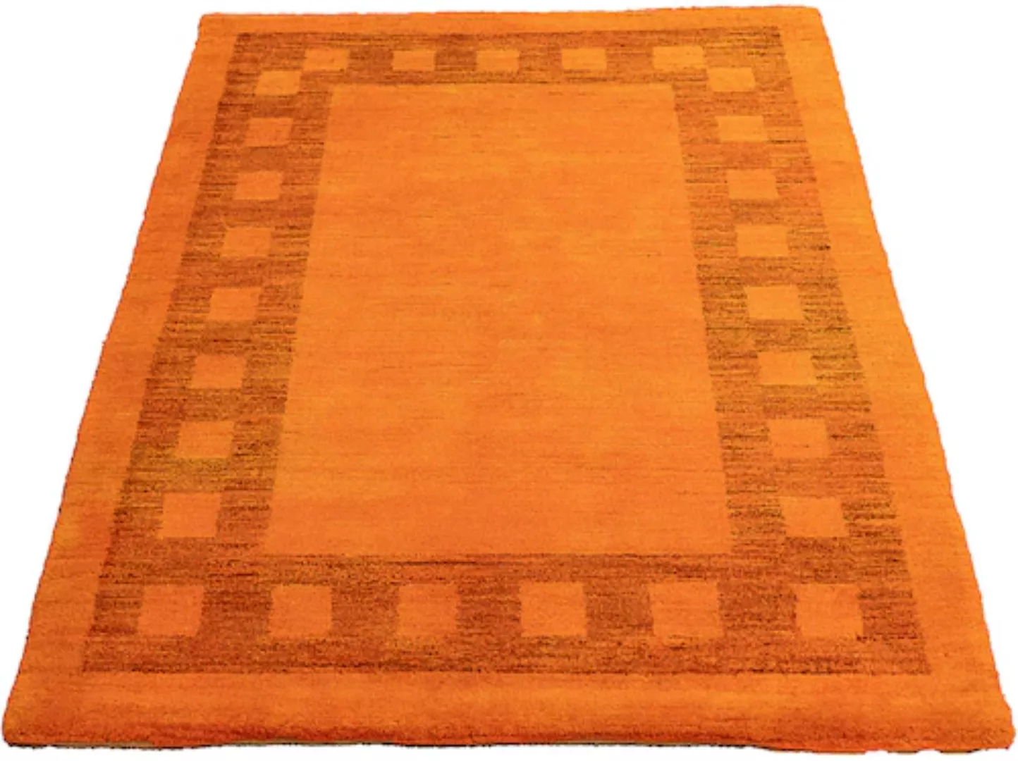 morgenland Wollteppich »Gabbeh - Indus - 123 x 79 cm - orange«, rechteckig günstig online kaufen