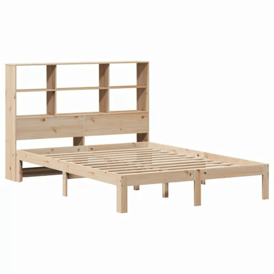 vidaXL Bett Massivholzbett mit Regal ohne Matratze 140x190 cm Kiefer günstig online kaufen