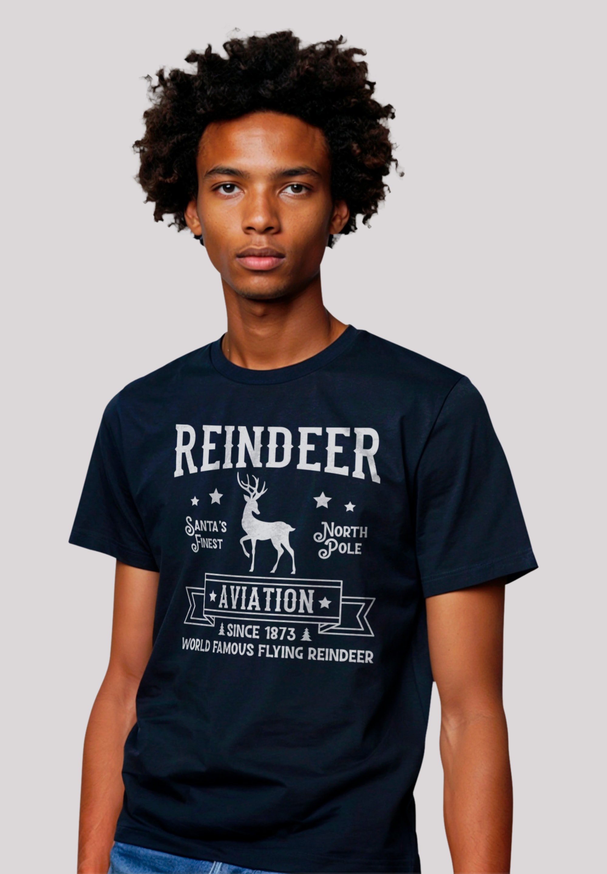 F4NT4STIC T-Shirt "Reindeer Aviation Retro Weihnachts Sign", Premium Qualit günstig online kaufen