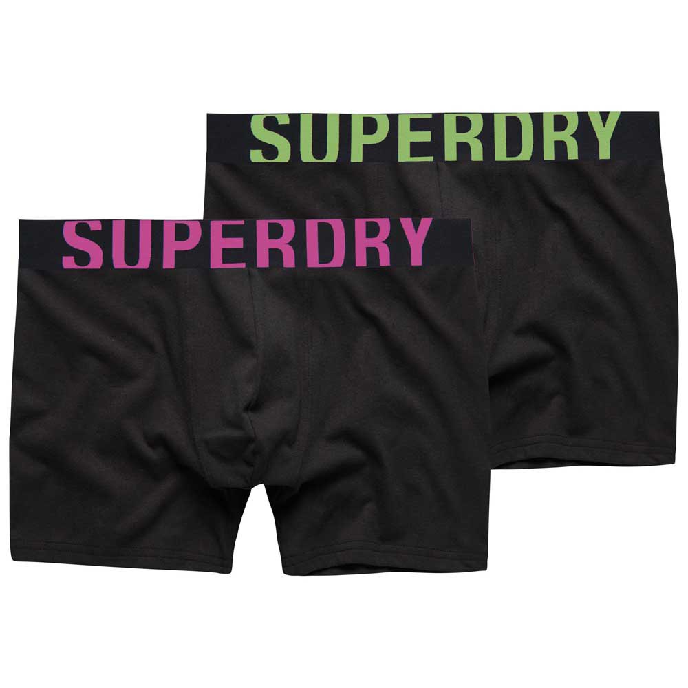 Superdry Dual Logo Doppelpack Koffer XL Black / Black Fluro günstig online kaufen