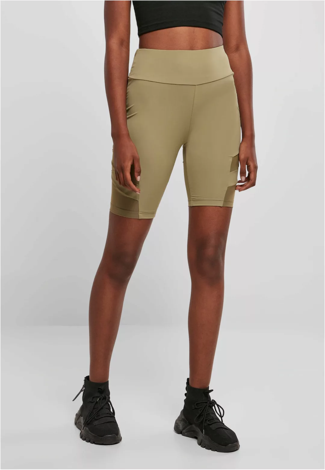 URBAN CLASSICS Stoffhose "Urban Classics Damen Ladies High Waist Tech Mesh günstig online kaufen