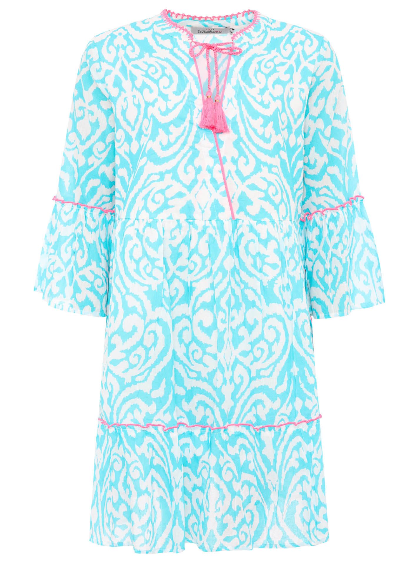 Zwillingsherz Sommerkleid "Kleid "Ornamente"", mit Tasseln, Trompeten Ärmel günstig online kaufen