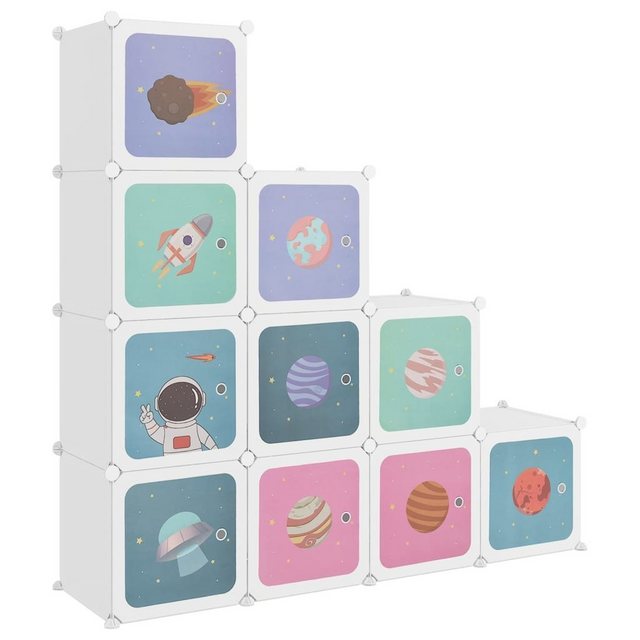 vidaXL Mehrzweckschrank Kinderschrank Modular mit 10 Würfeln Weiß Kunststof günstig online kaufen