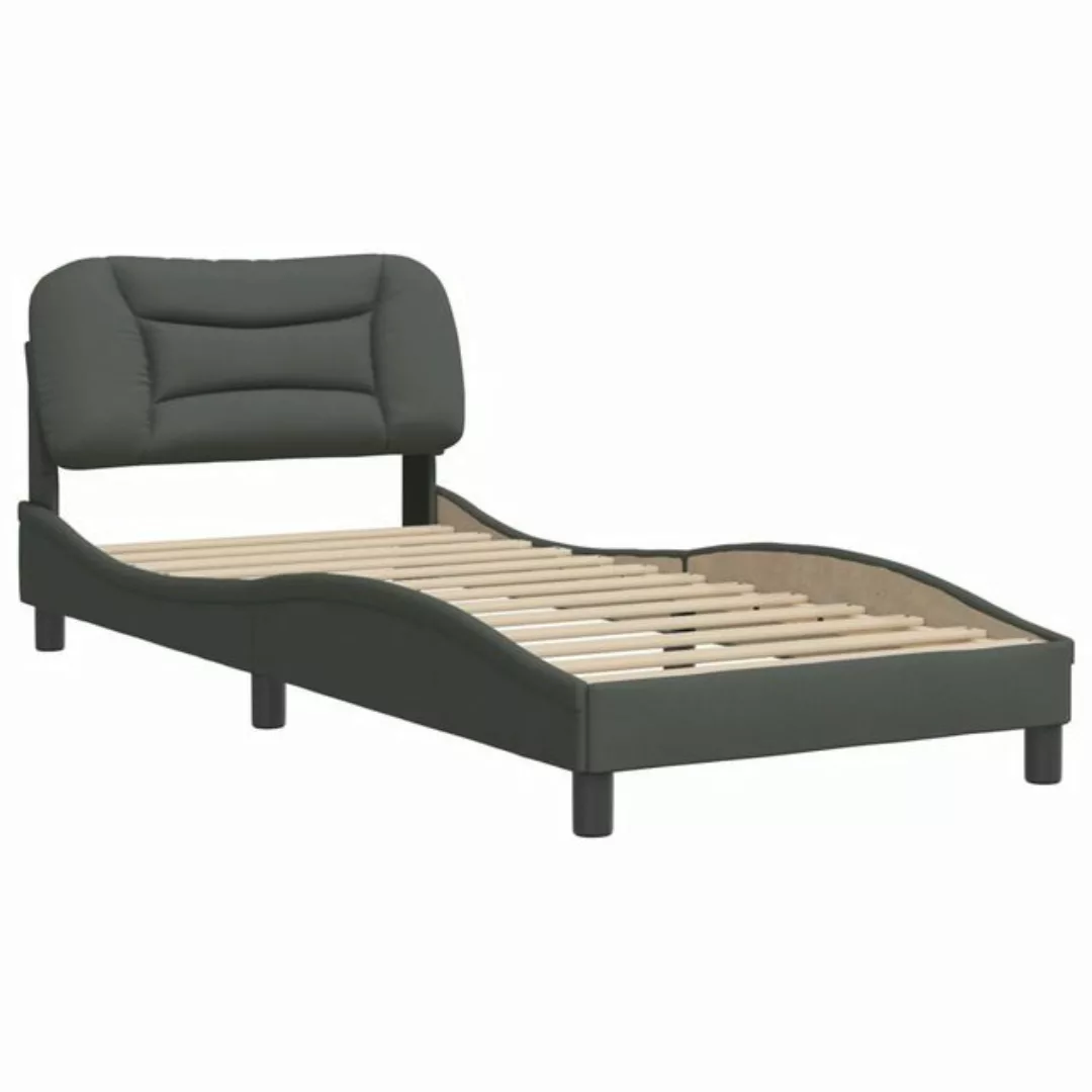 vidaXL Bett Bettgestell mit Kopfteil Dunkelgrau 90x190 cm Stoff günstig online kaufen