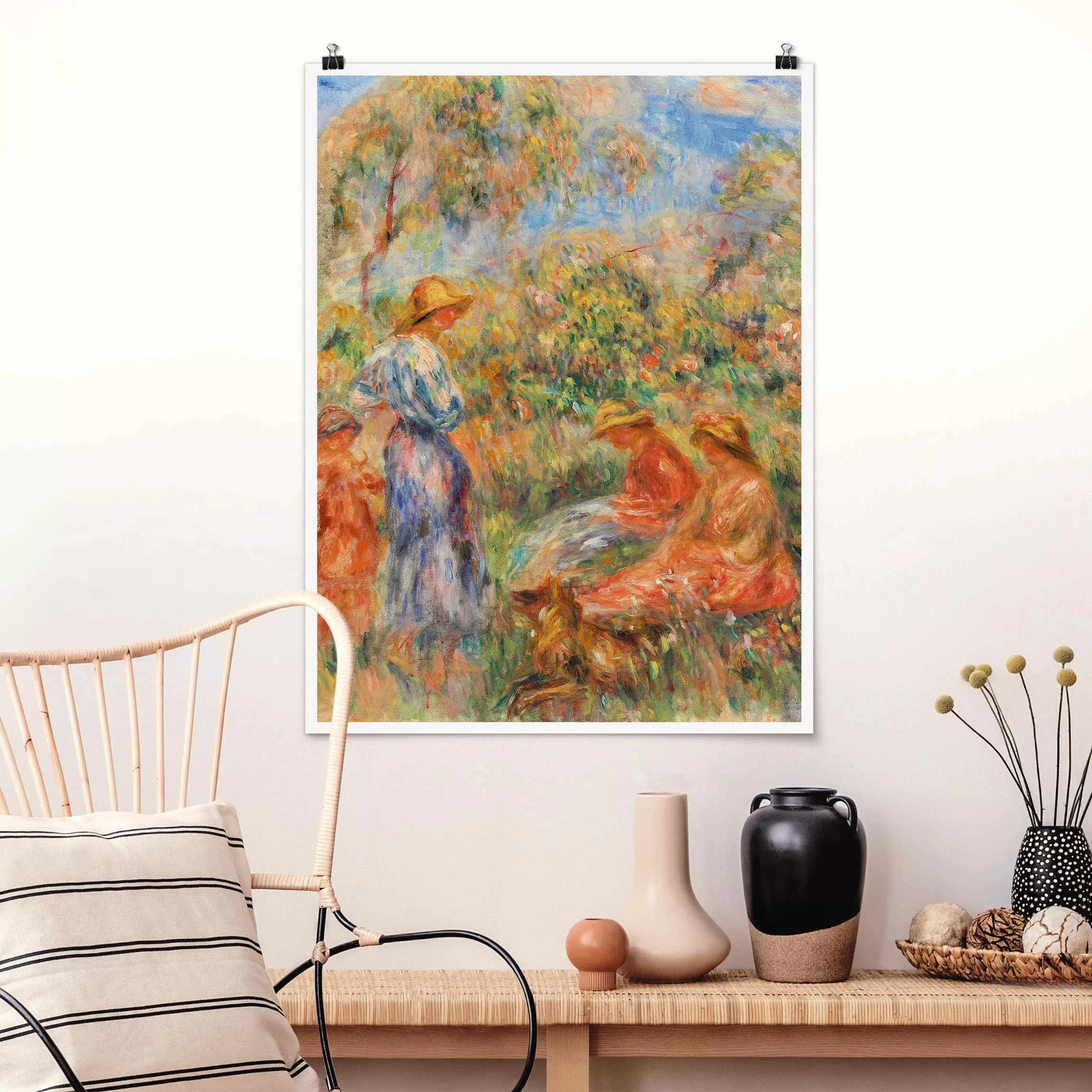 Poster Kunstdruck - Hochformat Auguste Renoir - Landschaft mit Frauen und K günstig online kaufen