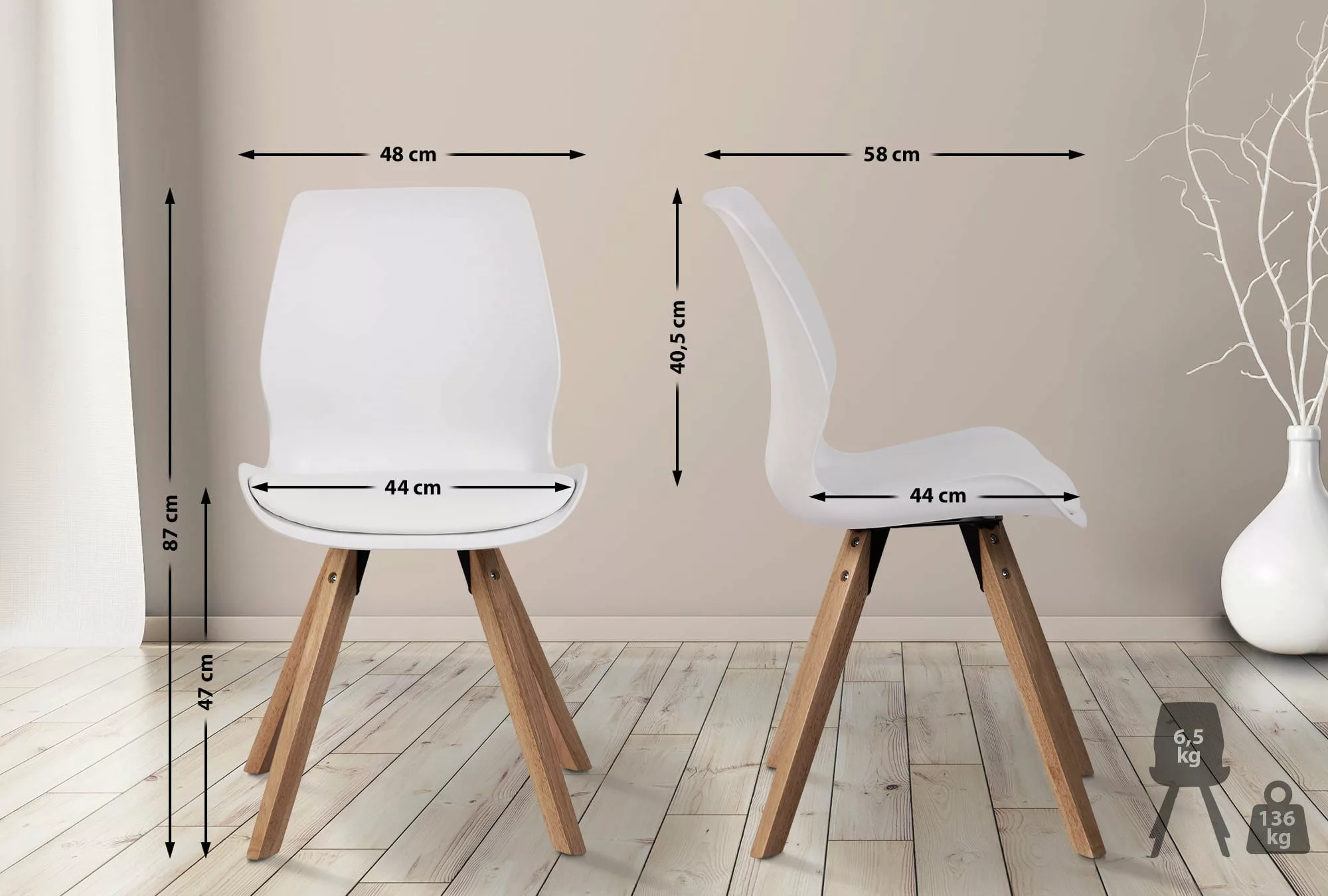 4er Set Stuhl Luna Kunststoff Grün günstig online kaufen