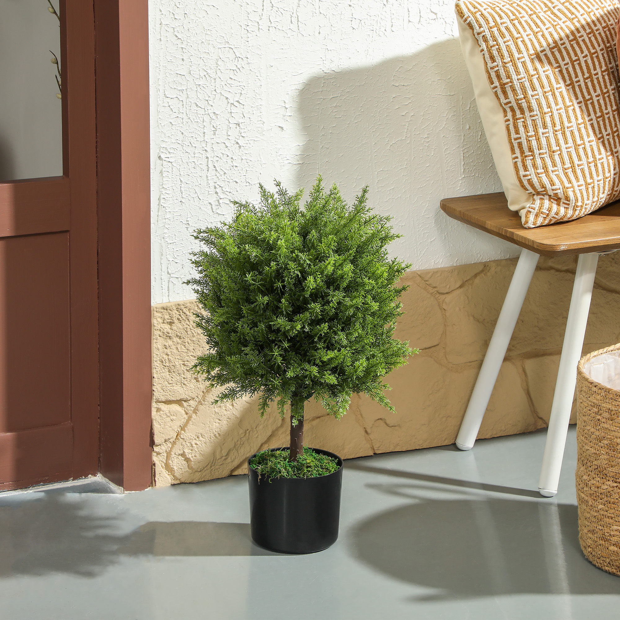 HOMCOM Künstliche Zeder mit UV-beständigem Topf, Dekoration für Innen und A günstig online kaufen