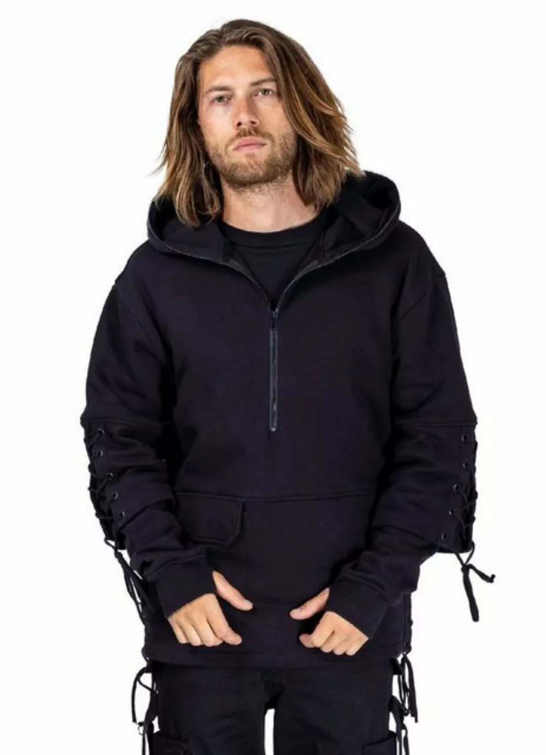 Heartless Hoodie Kyran Hood Gothic Schnürung Cyber Punk Hoodie Sweatshirt günstig online kaufen