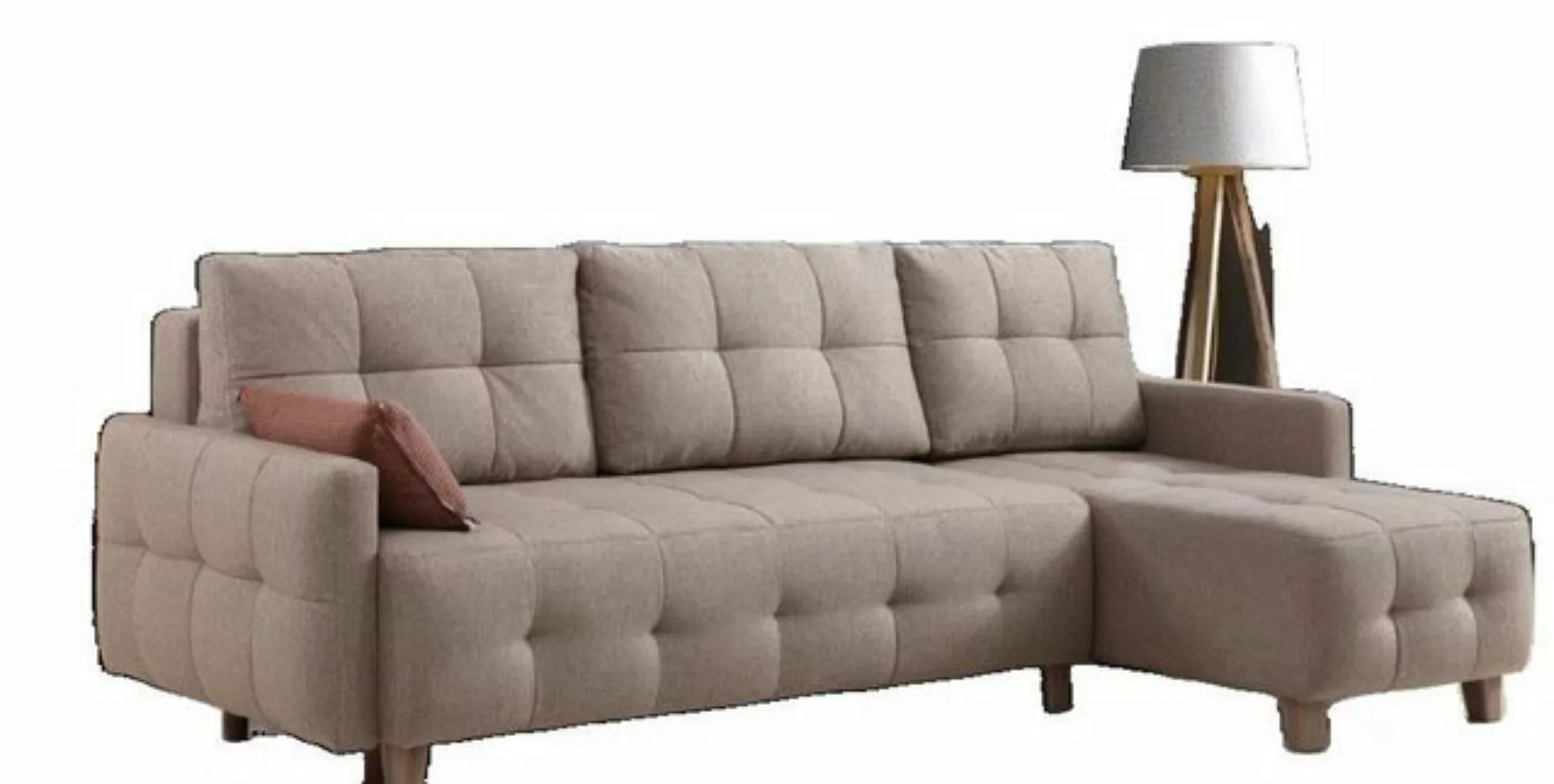 JVmoebel Ecksofa Beiger Ecksofa Polster Wohnlandschaft Textilsofas L-Form G günstig online kaufen