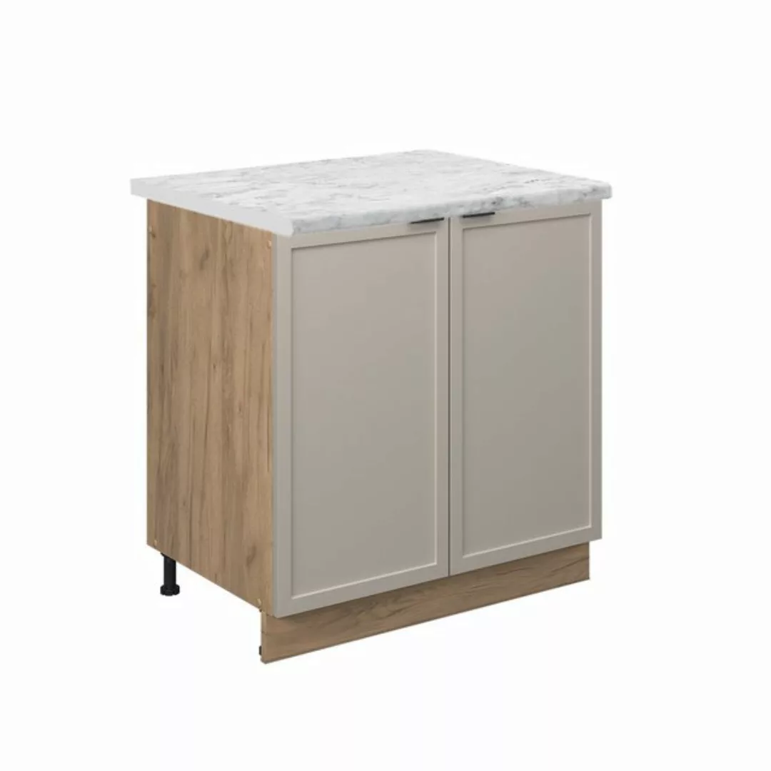 Vicco Spülenunterschrank Fame-Line, GrauBeige/Goldkraft Eiche, 80 cm, AP Ma günstig online kaufen