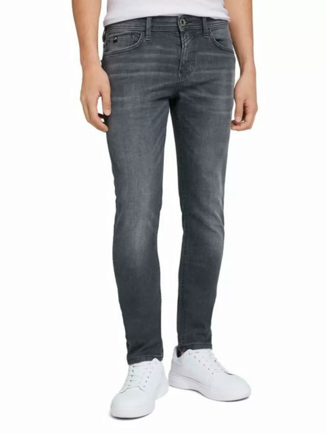 Tom Tailor Denim Herren Jeans Piers - Slim Fit - Grau - Used Dark Stone Gre günstig online kaufen