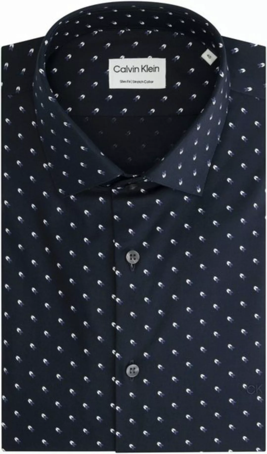 Calvin Klein Langarmhemd STRETCH COLLAR PRINT SLIM SHIRT günstig online kaufen
