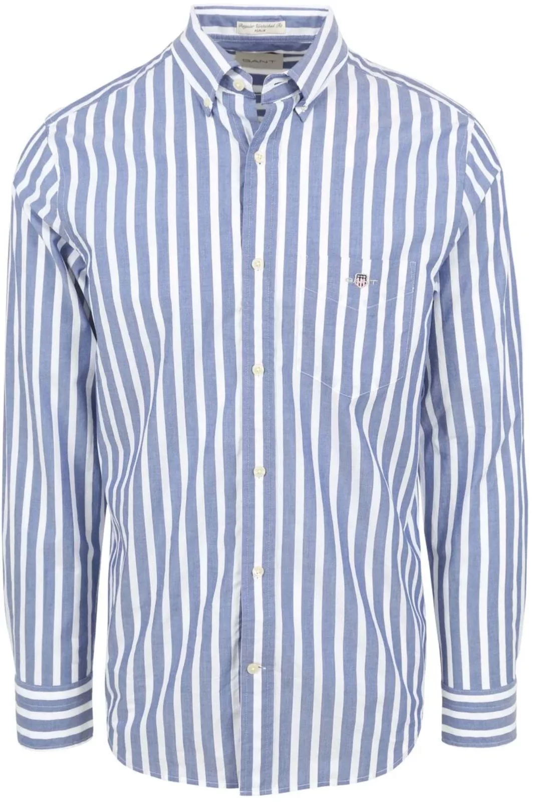 Gant College Hemd Stripe Blau - Größe M günstig online kaufen