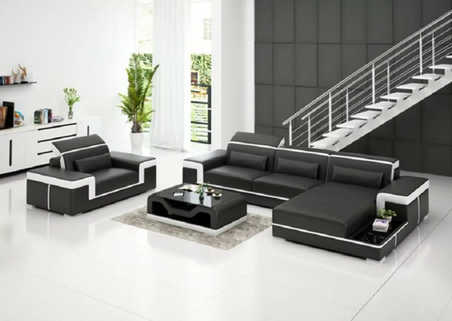 JVmoebel Ecksofa Ecksofa Set Couch Polster Sessel Wohnlandschaft L Form Led günstig online kaufen