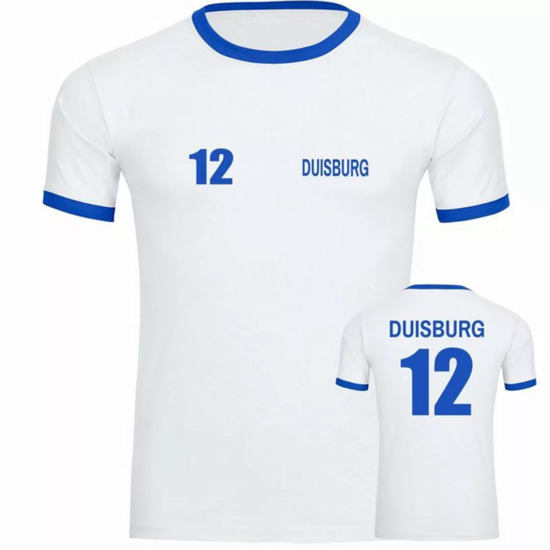multifanshop T-Shirt Kontrast Duisburg - Trikot 12 - Männer günstig online kaufen