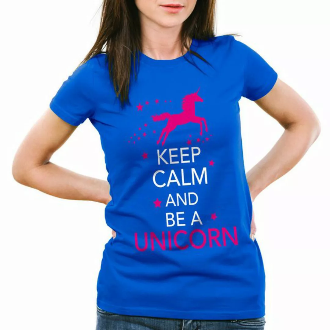 style3 T-Shirt Keep Calm and be a Unicorn Einhorn spruch fun funshirt pferd günstig online kaufen