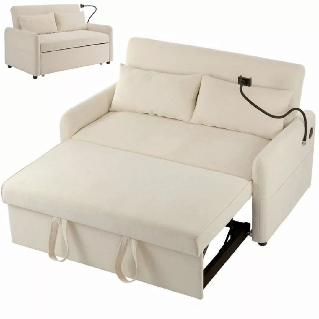 Yorbay Schlafsofa Modern Doppel-Klappschlafsofa mit USB-Lade, Handyhalter,S günstig online kaufen