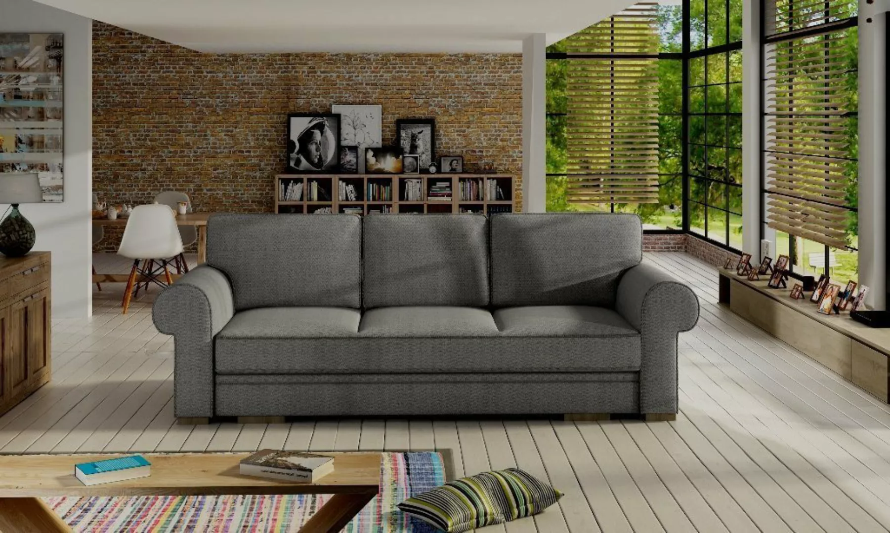 Siblo 3-Sitzer Klassisches Dreisitzer Sofa Evania mit Schlaffunktion günstig online kaufen