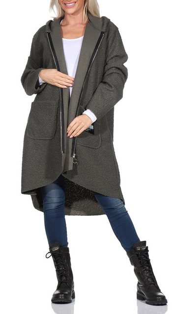 simaranda Kapuzennickijacke Damen Jacke 29503 38-44 Hellgrau mit Kapuze günstig online kaufen