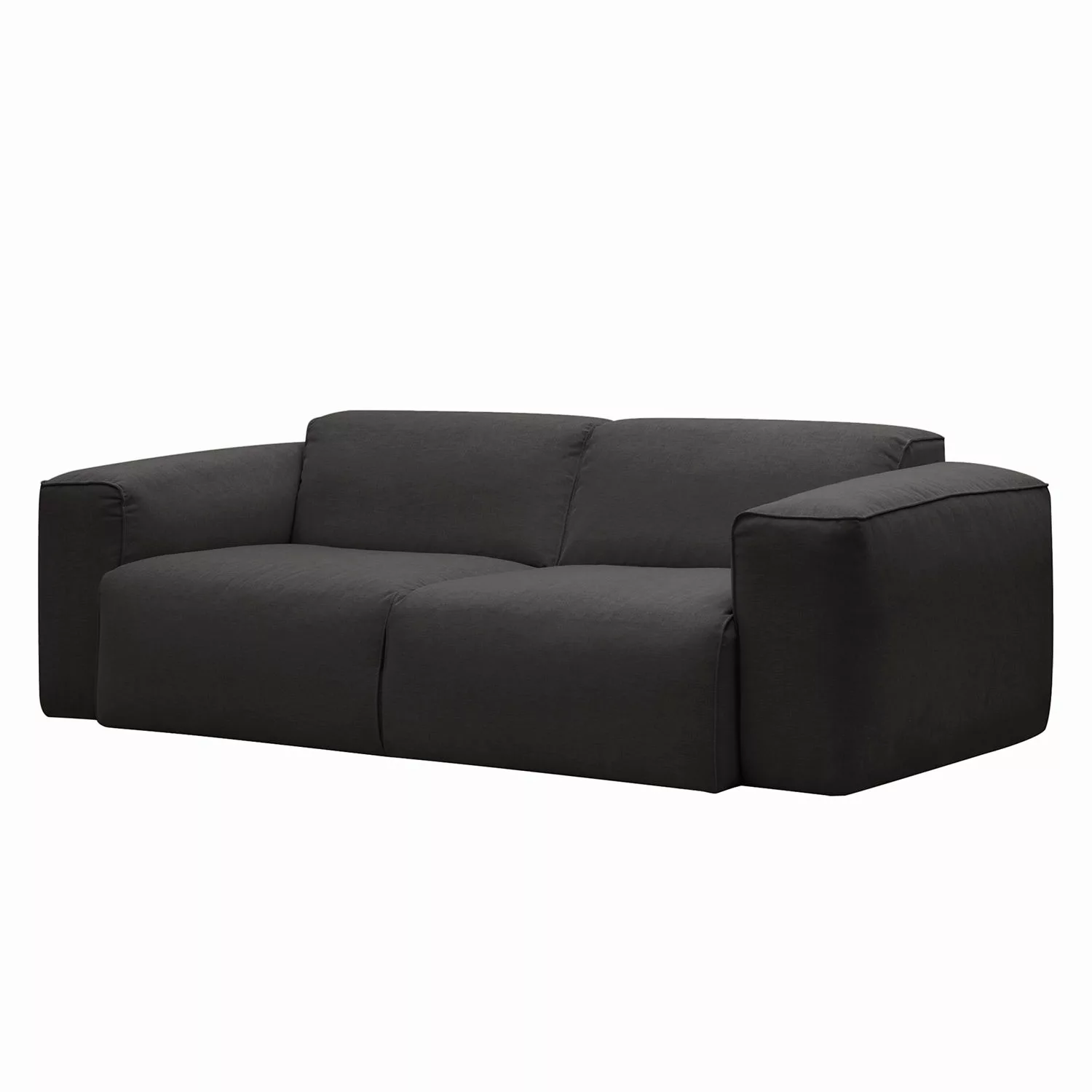 home24 Studio Copenhagen Sofa Hudson 2-Sitzer Anthrazit Webstoff 228x71x102 günstig online kaufen