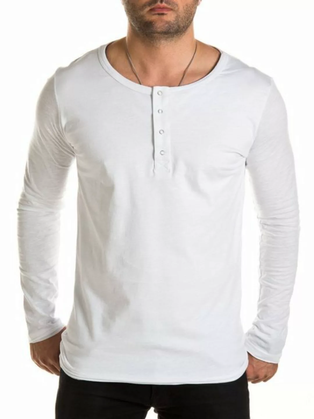 WOTEGA Langarmshirt WOTEGA - V-Neck Double Layer Longsleeve Pete aus reiner günstig online kaufen