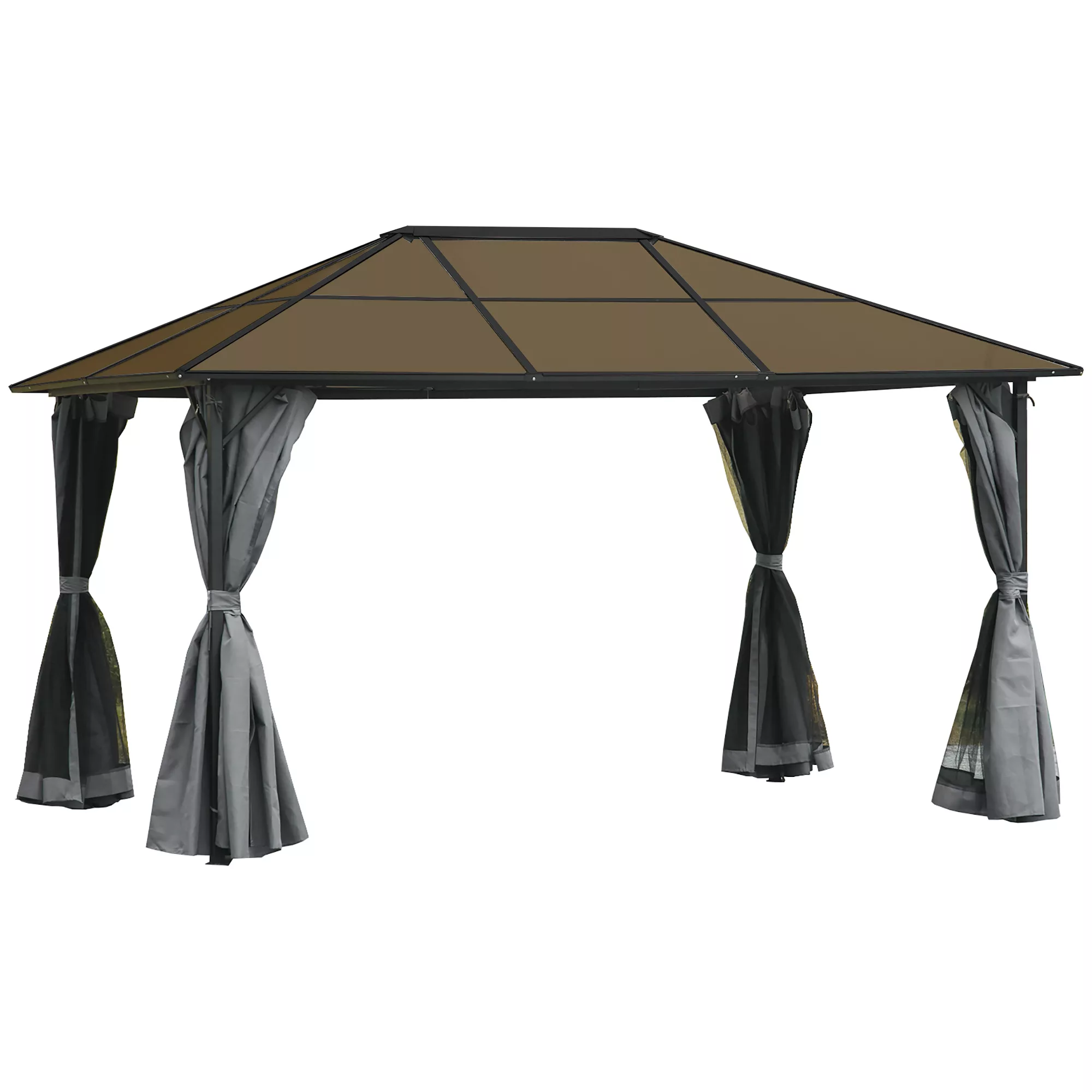 Outsunny Pavillon 4x3m Gartenpavillon Gazebo Partyzelt mit Seitenteilen und günstig online kaufen