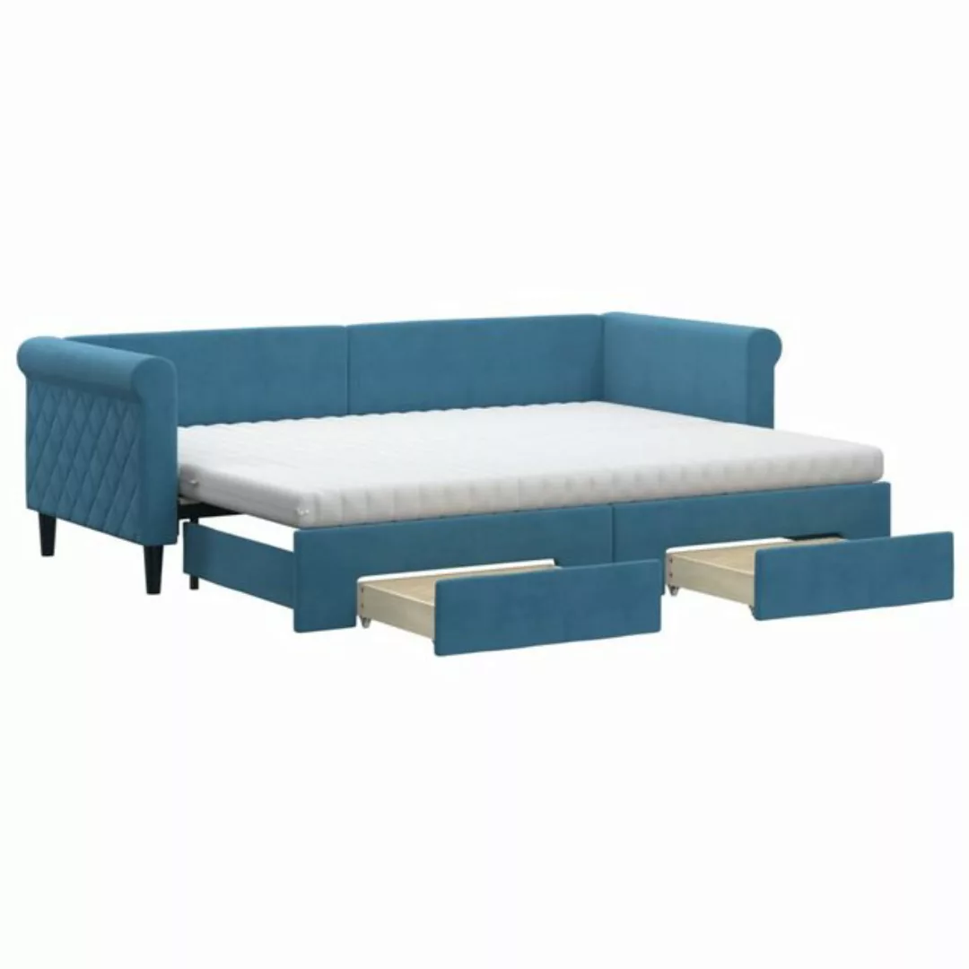 vidaXL Gästebett Gästebett Tagesbett Ausziehbar mit Schubladen Blau 80x200 günstig online kaufen