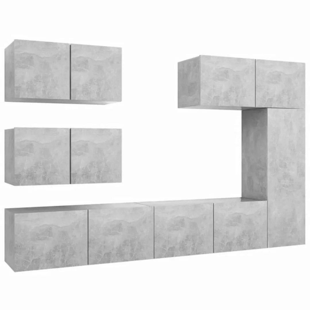 furnicato TV-Schrank 6-tlg. TV-Schrank-Set Betongrau Holzwerkstoff günstig online kaufen