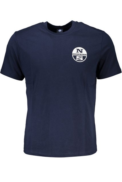 North Sails T-Shirt Herren Kurzarm T-Shirt Blau Rundhals mit Print und günstig online kaufen