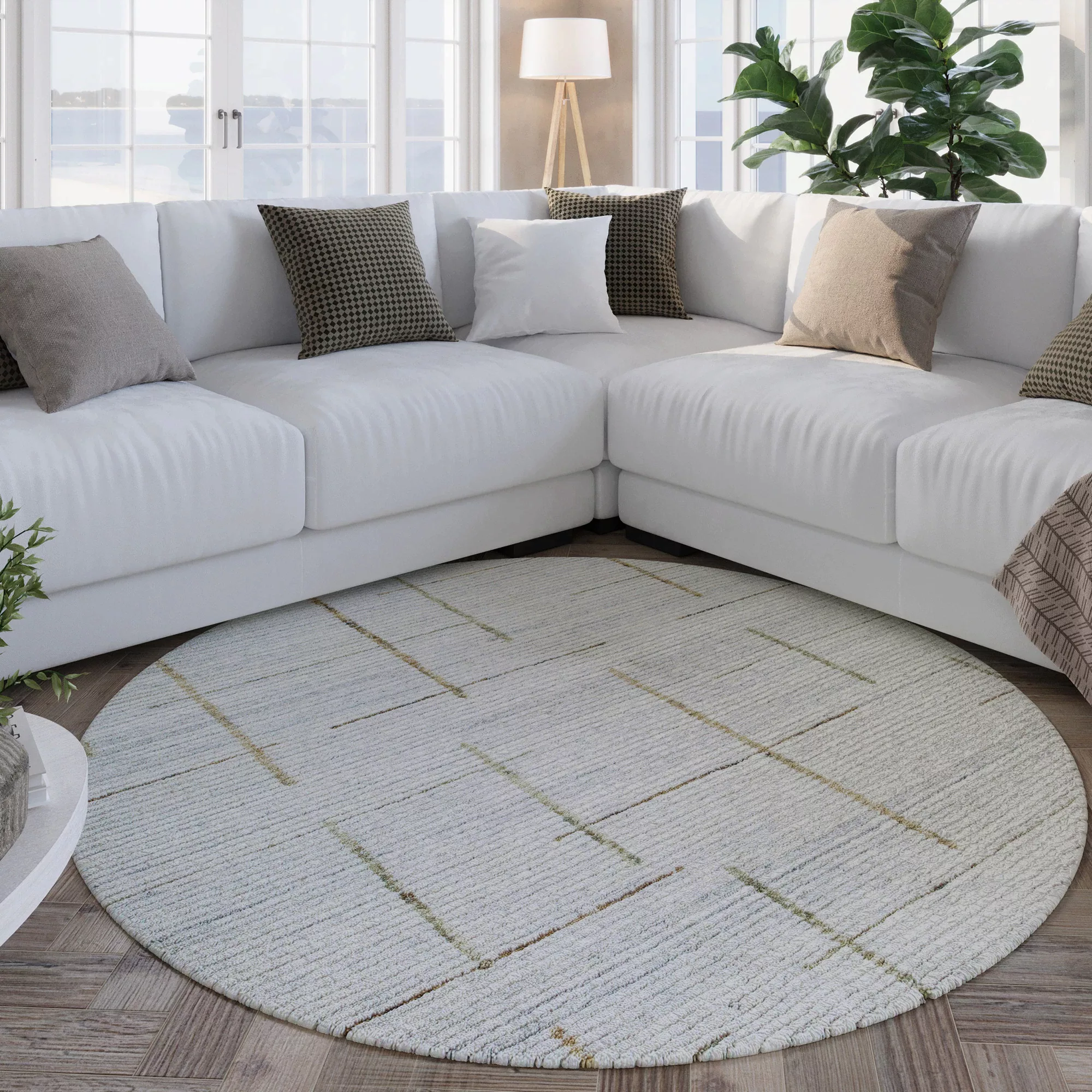 Wecon home Teppich »Hamptons TWENTYTWO«, rund, 10 mm Höhe, Fasermix, Kurzfl günstig online kaufen