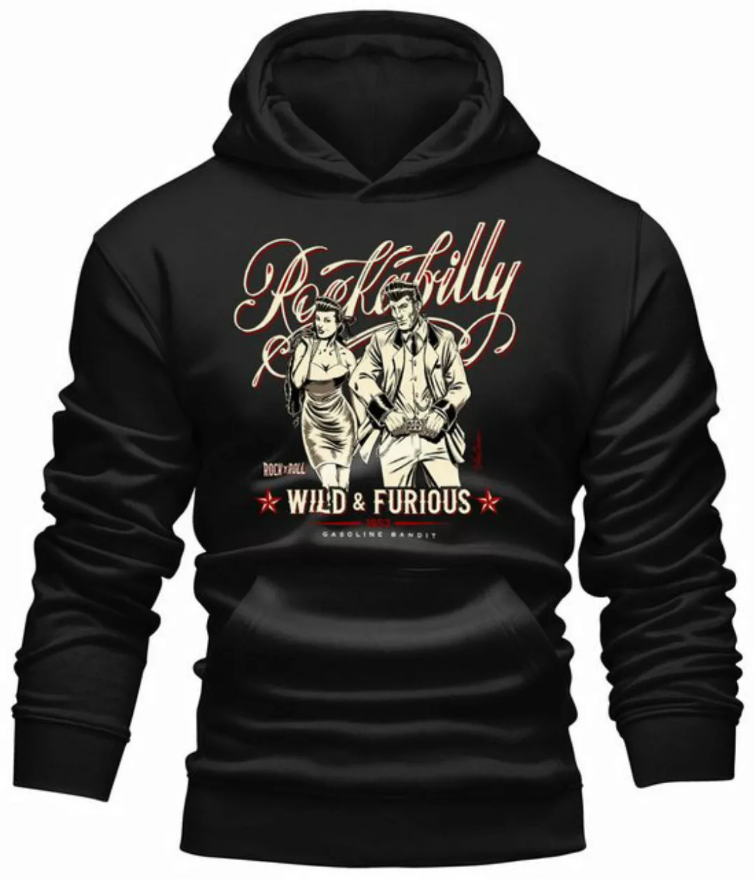 GASOLINE BANDIT® Kapuzensweatshirt Hoodie für Rockabilly Fans: Wild and Fur günstig online kaufen