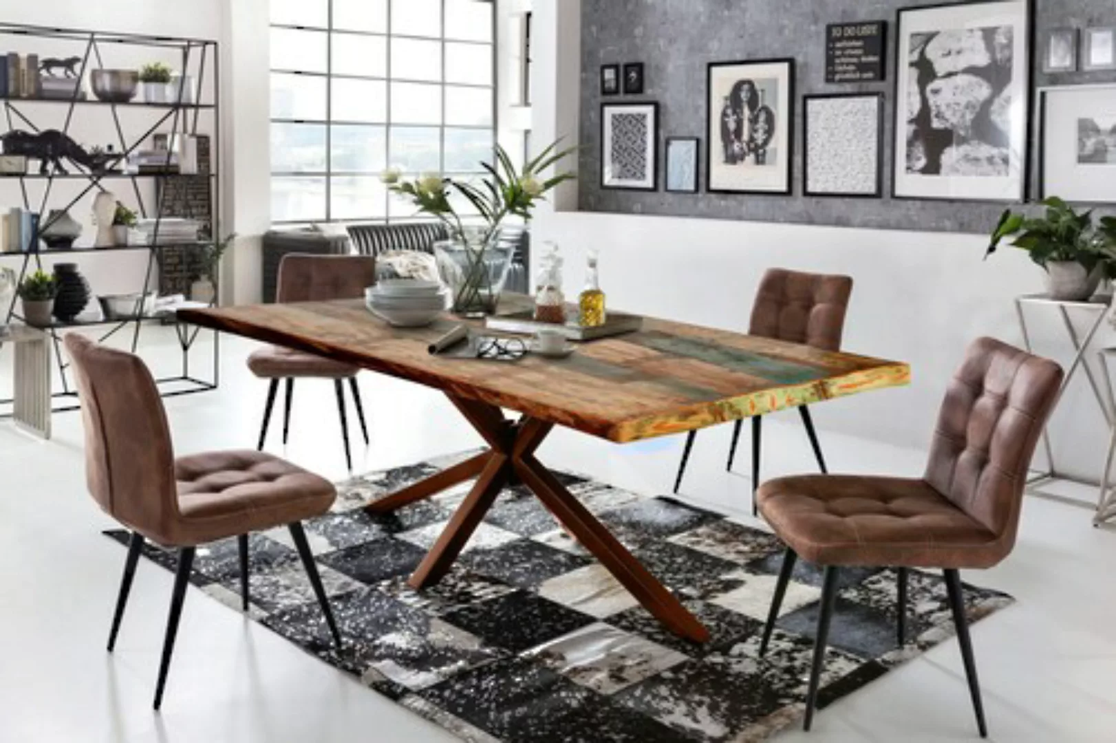 SIT Esstisch »Tops&Tables«, mit Tischplatte aus Altholz mit Farbresten günstig online kaufen