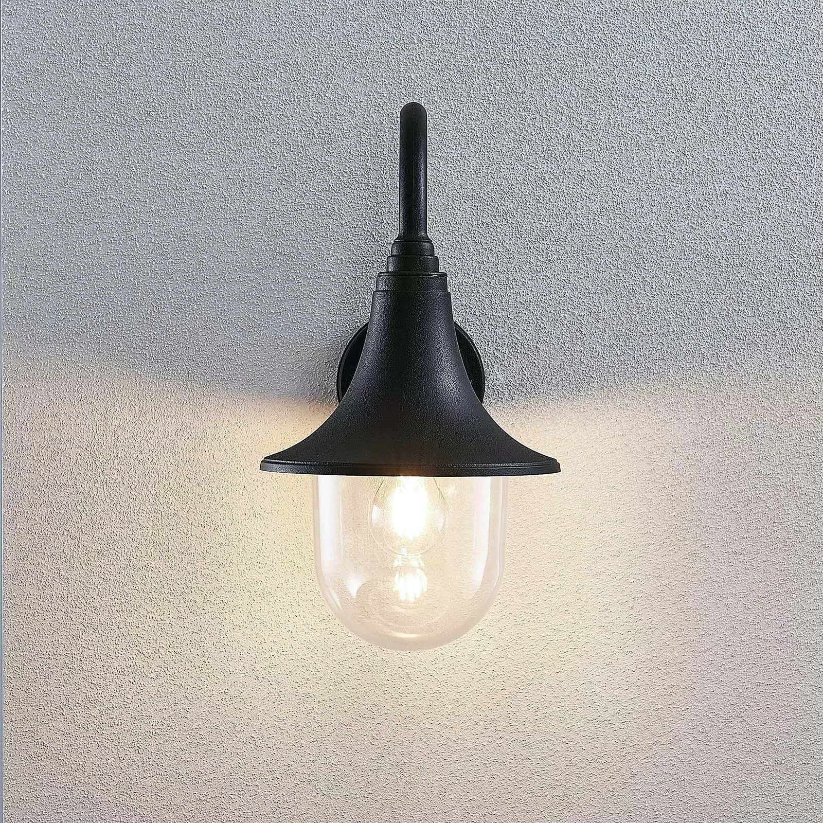 Außenwandlampe Nalevi, gebogen, schwarz günstig online kaufen