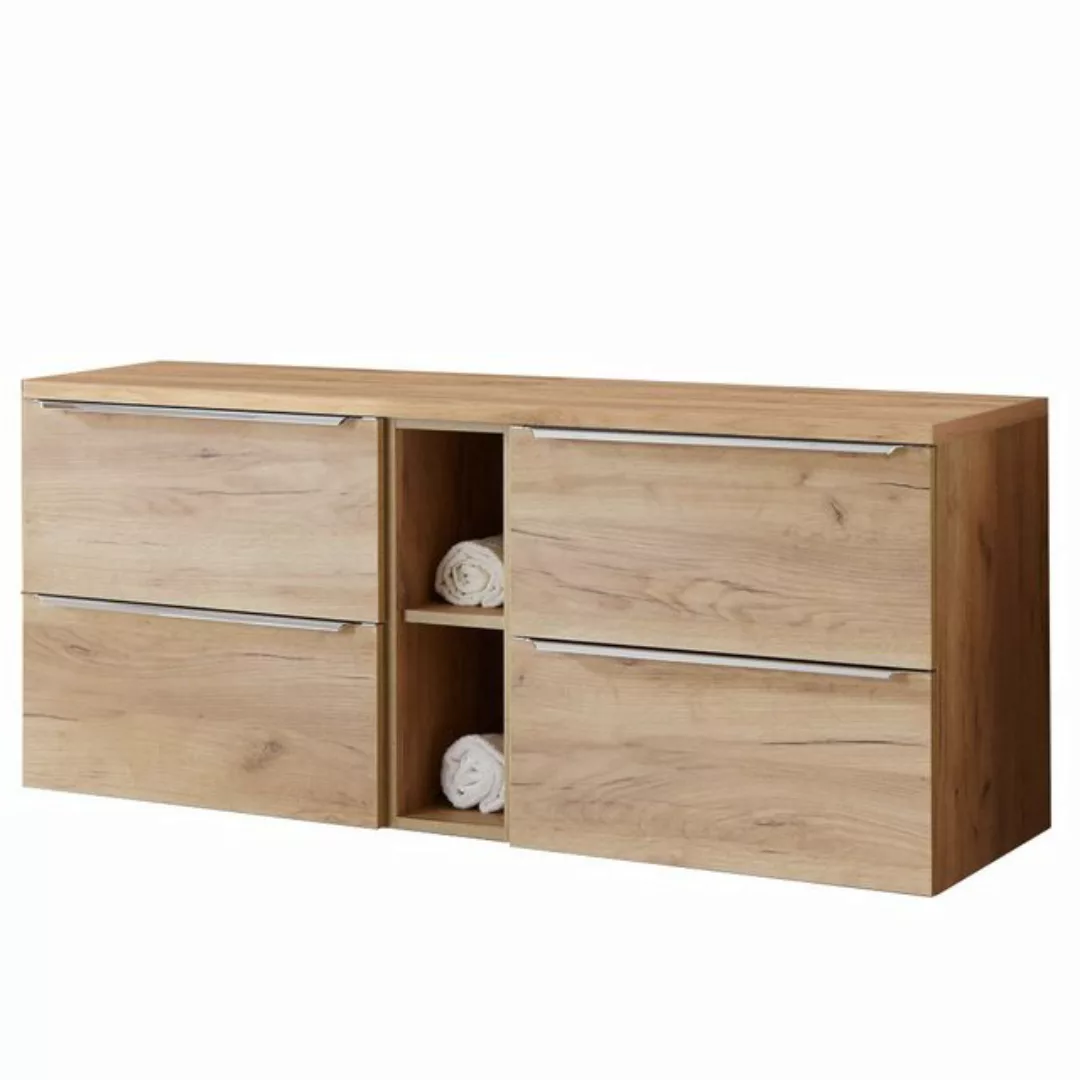 Lomadox Waschbeckenschrank TOSKANA-56 Wotaneiche 141/59,5/46 cm günstig online kaufen