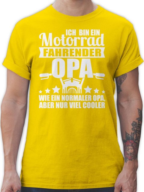 Shirtracer T-Shirt Ich bin ein Motorrad fahrender Opa! weiß Opa Geschenke günstig online kaufen