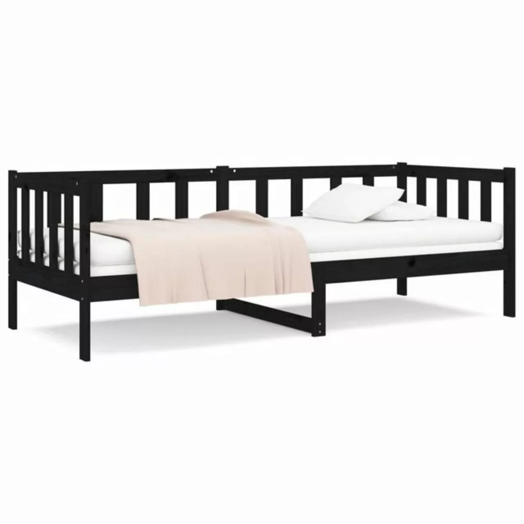 furnicato Bett Tagesbett Schwarz 80x200 cm Massivholz Kiefer günstig online kaufen