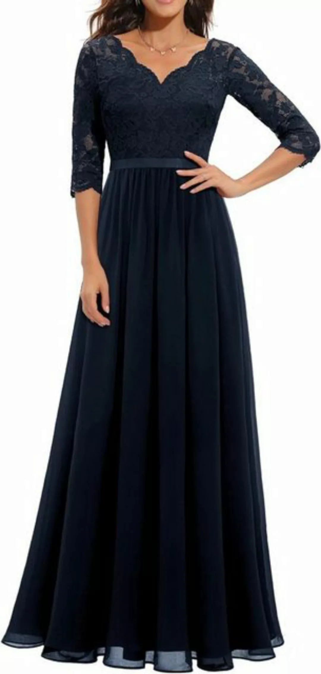 FIDDY Abendkleid Maxi-Abendkleider – Brautjungfernkleider mit V-Ausschnitt günstig online kaufen