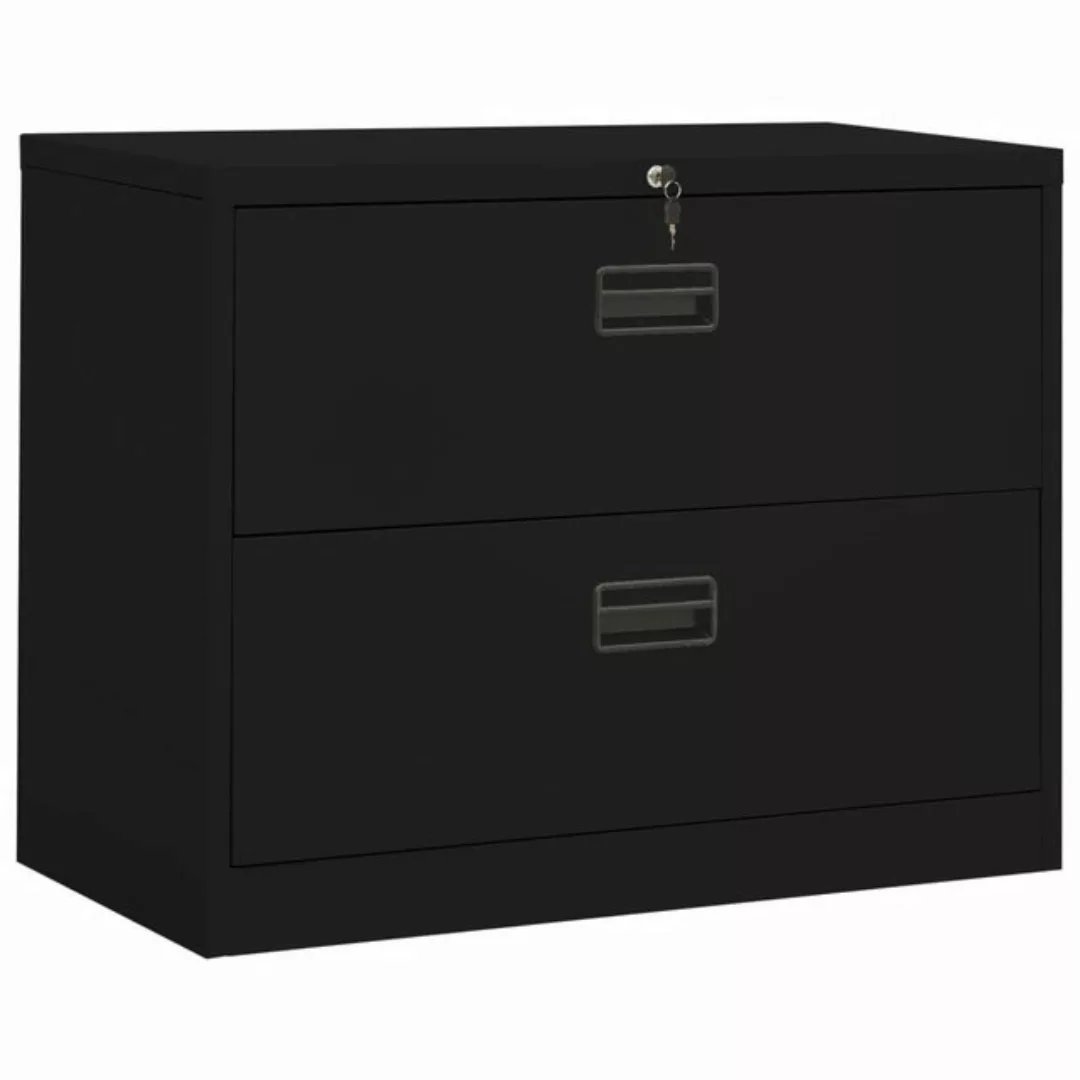 furnicato Aktenschrank Schwarz 90x46x72,5 cm Stahl (1-St) günstig online kaufen